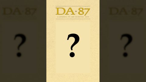 DA 87 cover reveal with blank cover decorated with question mark