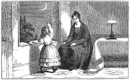 mother and child, bedtime engraving
