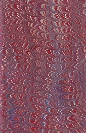 red, white and blue shell combed marbled endpaper