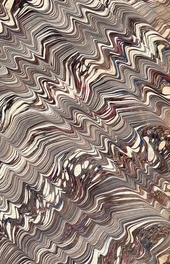 brown and beige wavy marbled endpaper