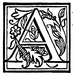 Initial A engraving