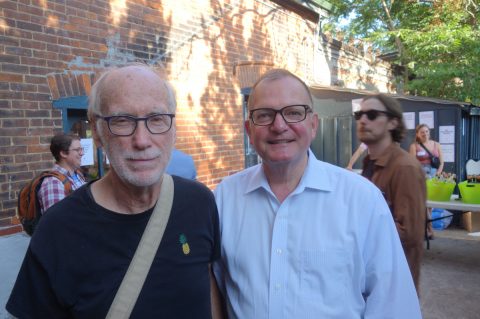 Harold Averill and Don McLeod at the Coach House Press Wayzgoose, September 8, 2022. Credit: Andre Tremblay.